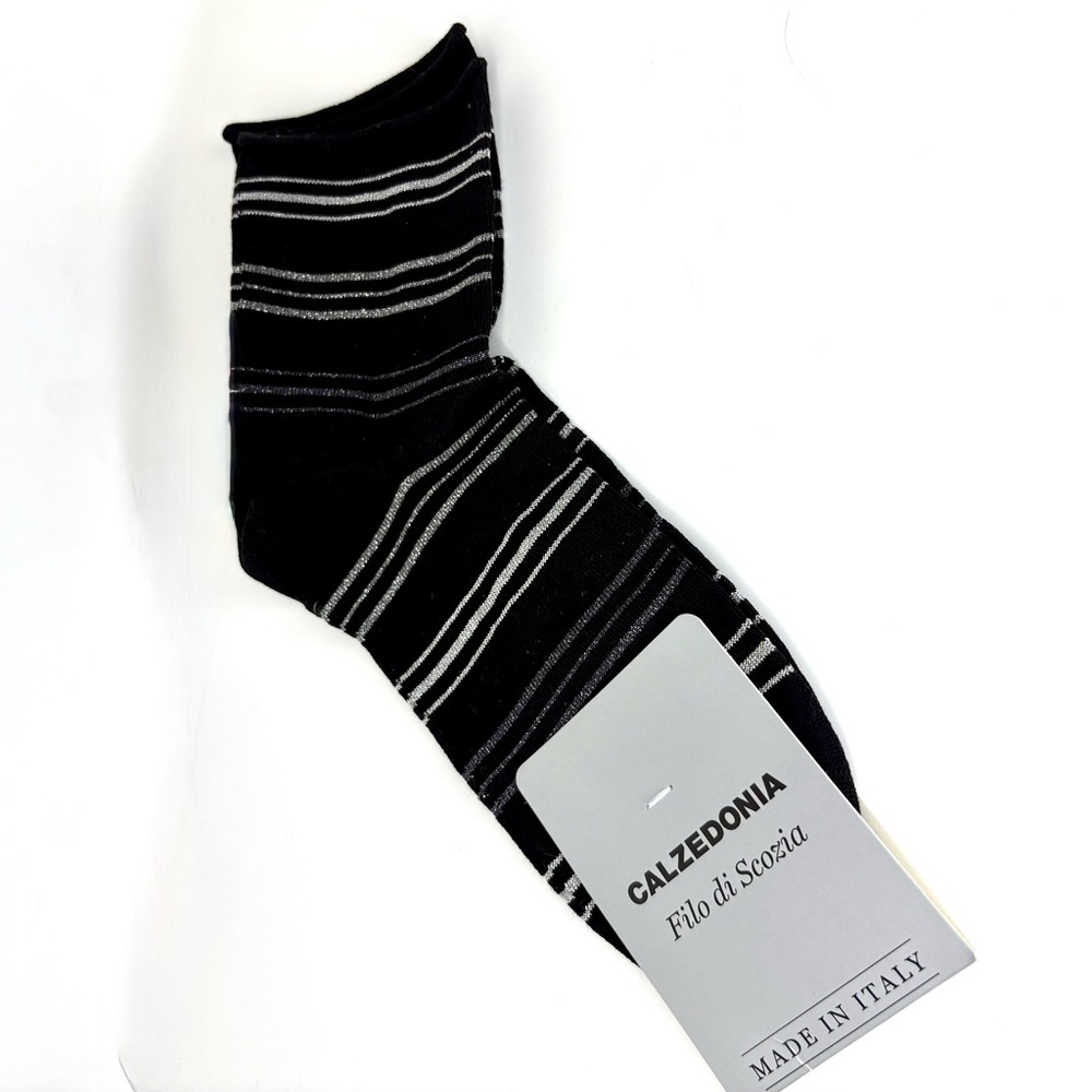 Black and Silver Sparkle Glitter Ankle Socks NWT